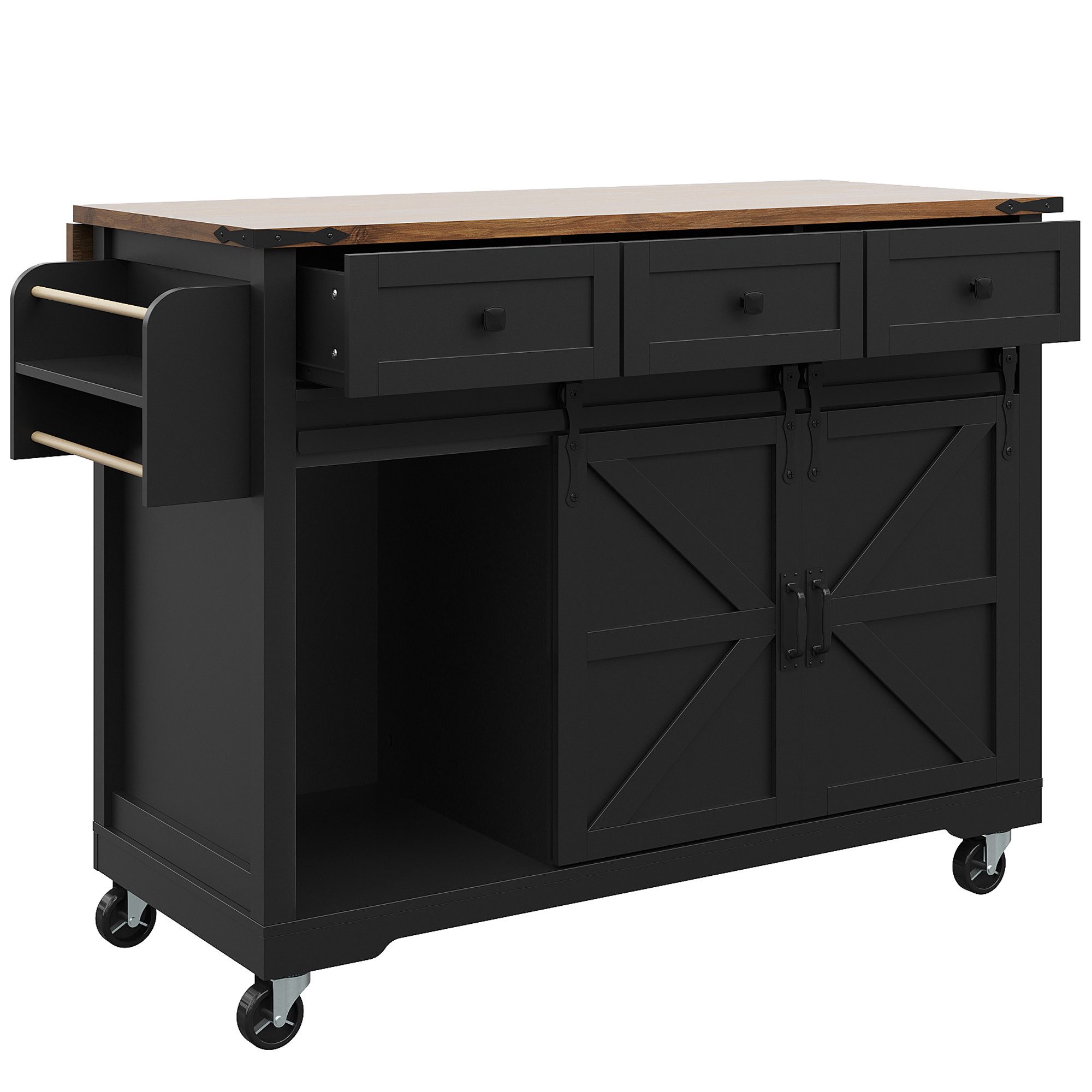 Flieks Küchenwagen mit erweiterbare Arbeitsplatte und Rollen, (1 St), Servi günstig online kaufen