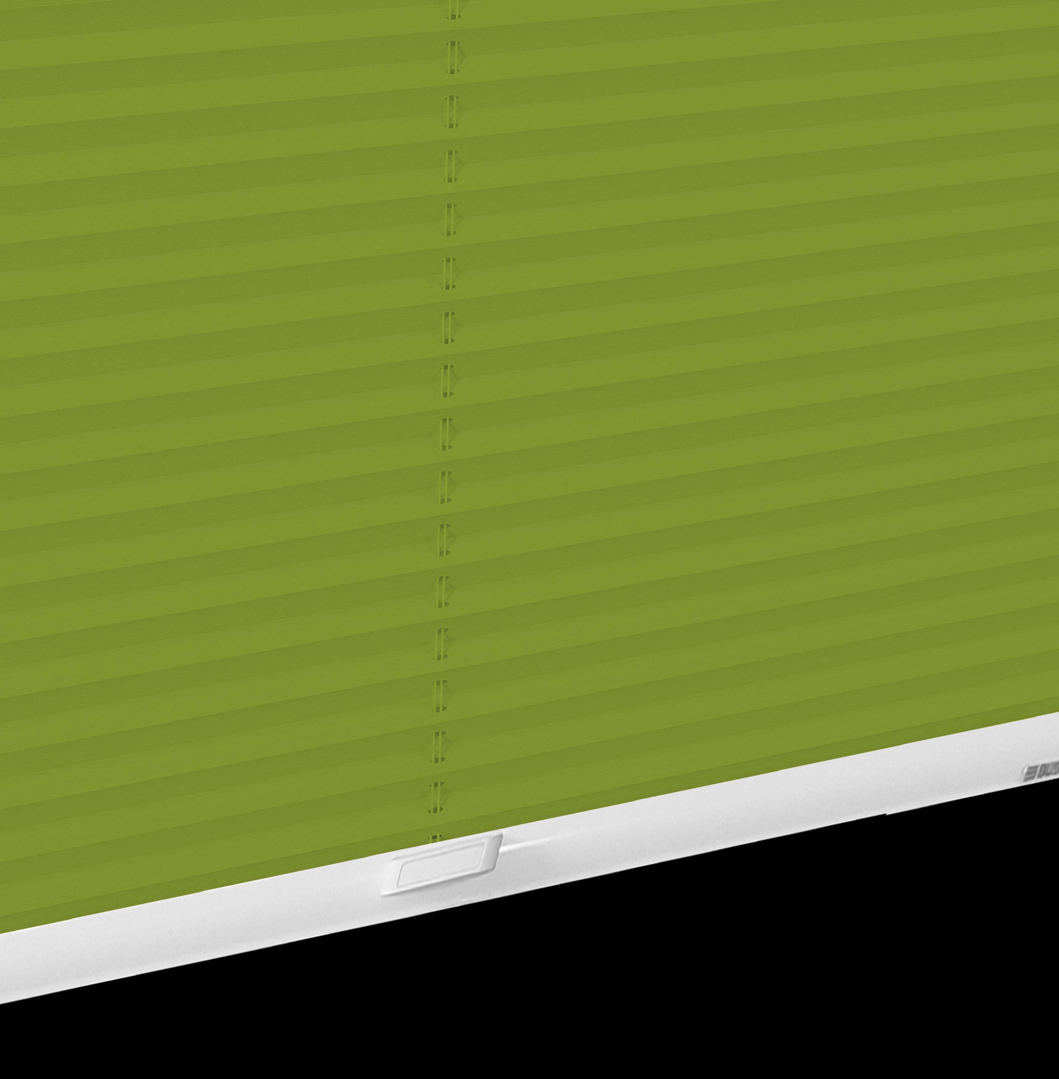 Dachfensterplissee StartUp Style grün verschraubt, mit Crepe, Lichtschutz, Führungsschienen verspannt, sunlines