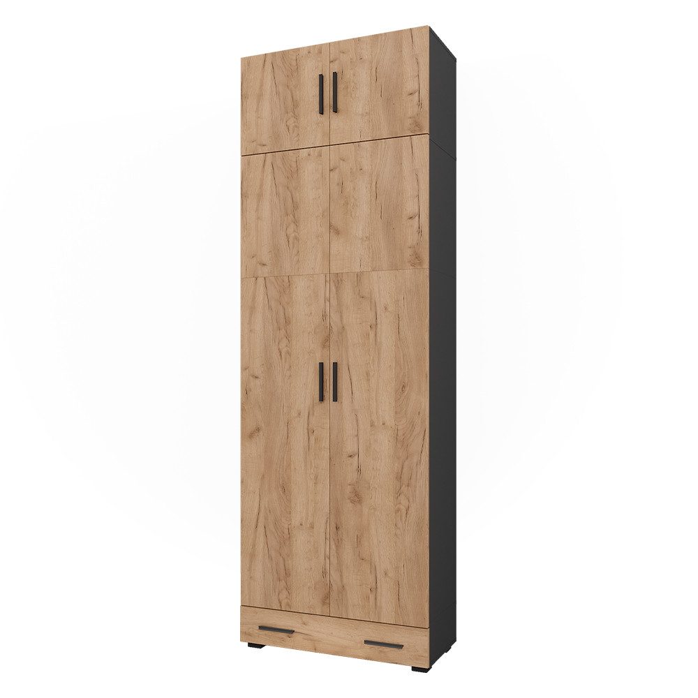 Vicco Aktenschrank Frank, Anthrazit/Goldkraft Eiche, 80 x 241.2 cm mit Schr günstig online kaufen