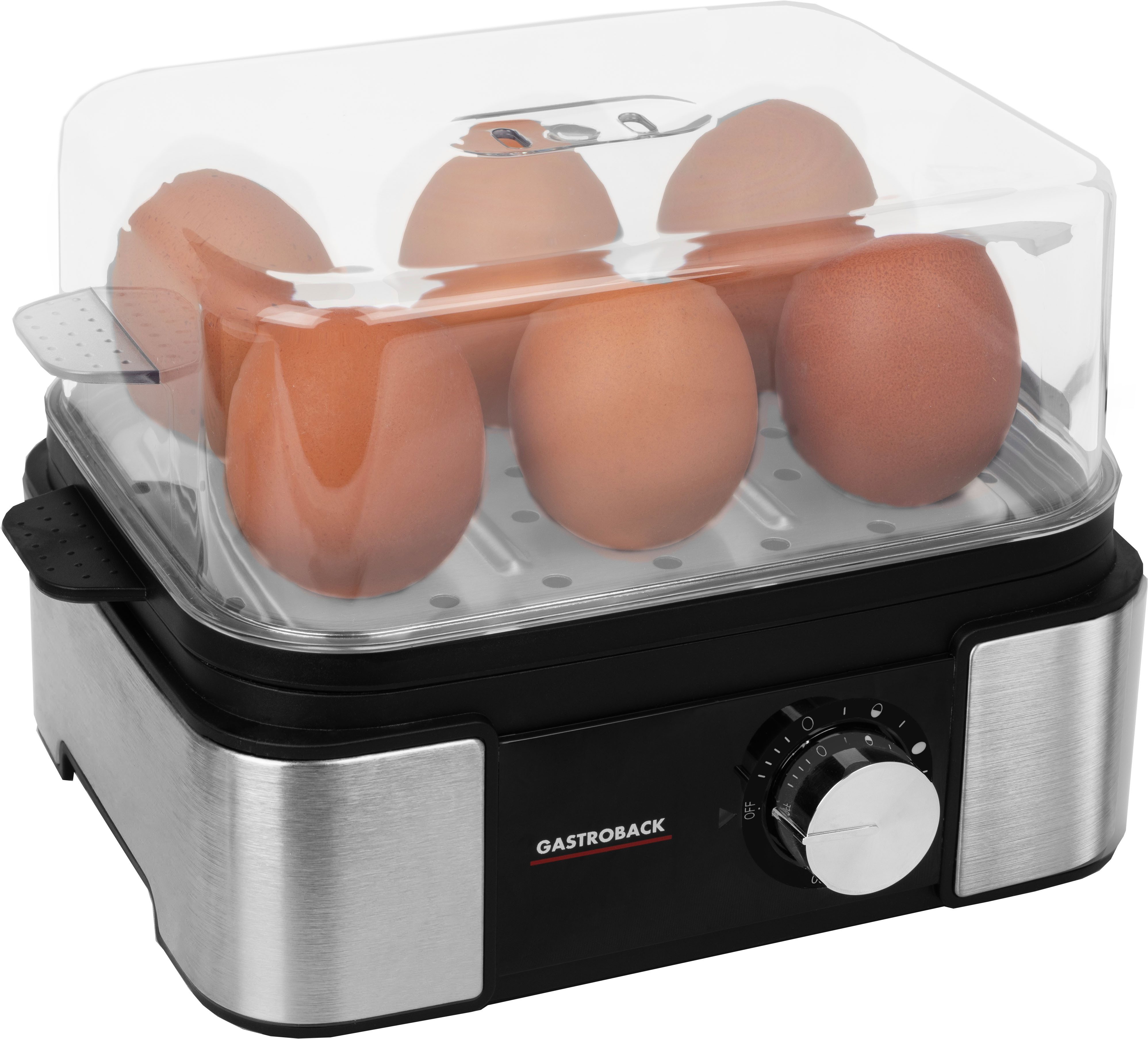 Gastroback Eierkocher SMARTER EIERKOCHER EASYCOOK 6 42803, Anzahl Eier: 6 St., 400 W, Mit Pochier- & Dämpfeinsatz