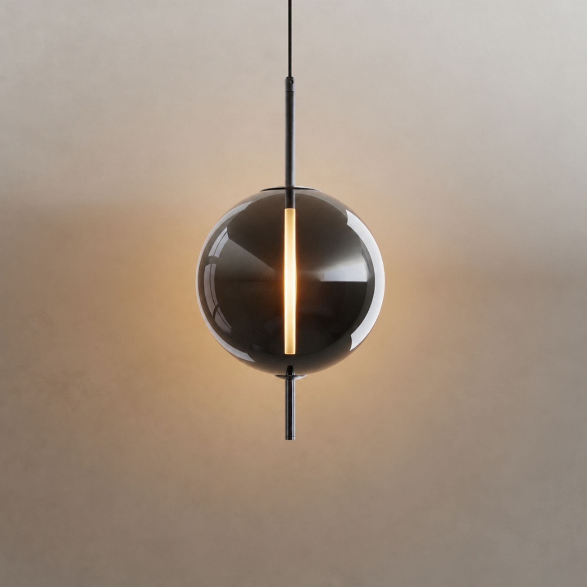 s.luce Pendelleuchte Mira Design LED Glas 150cm Rauch, Warmweiß