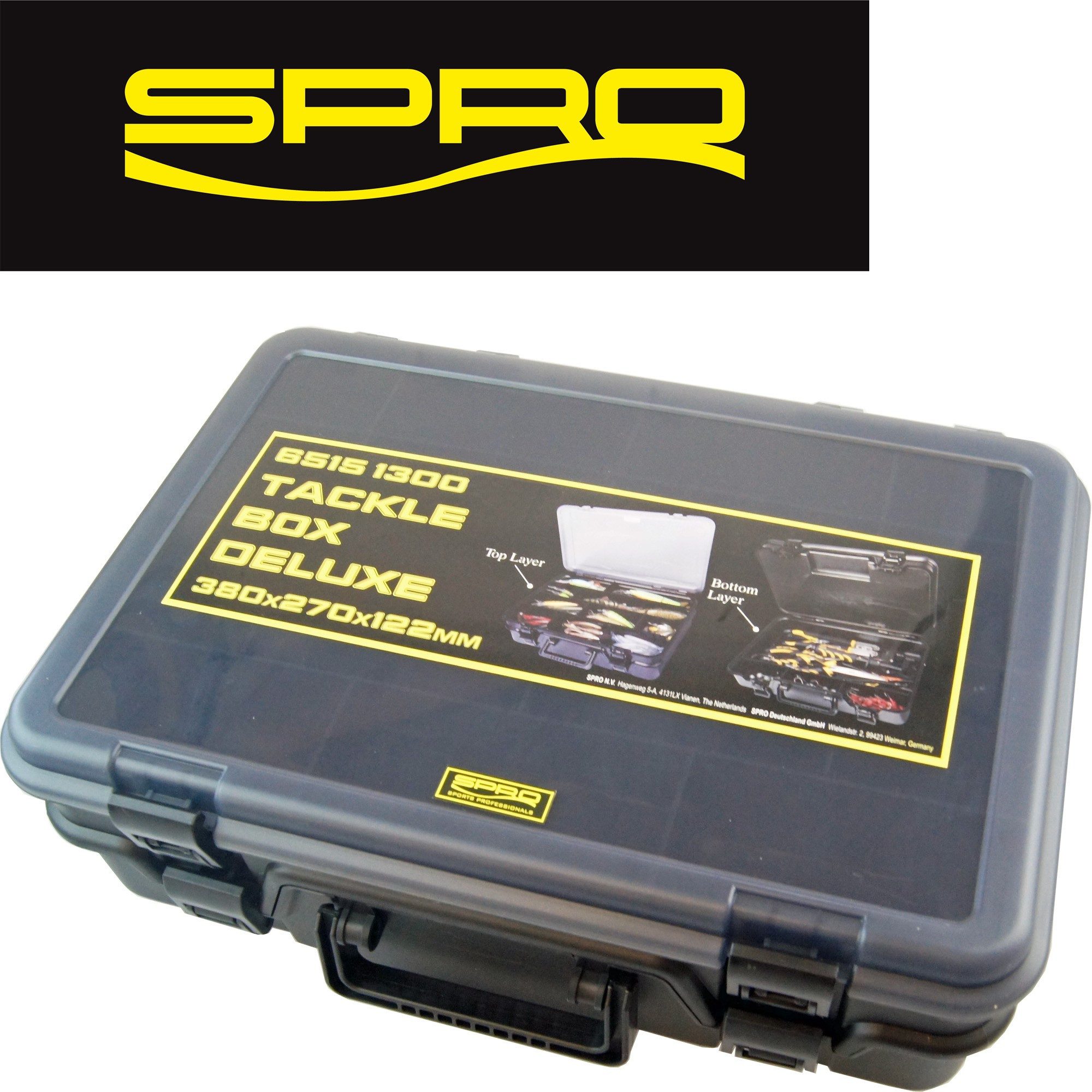 SPRO Angelkoffer Spro Tackle Box 38x27x12,2cm - Doppelseitige Köderbox