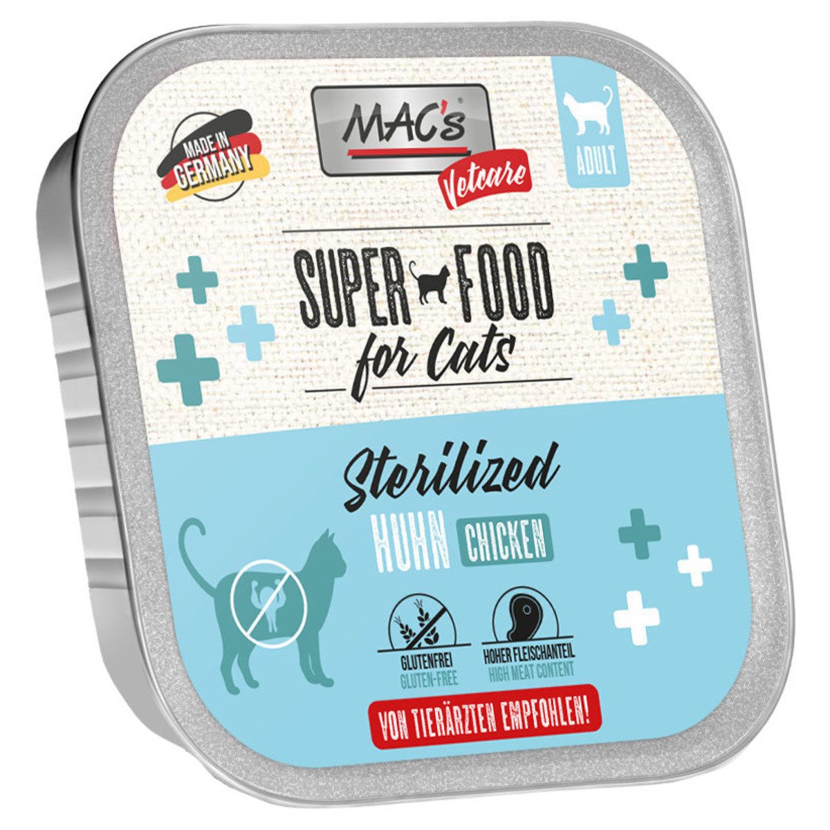 MAC'S Vetcare Sterilized mit Huhn 100 g - 16 Stück, für: Katze