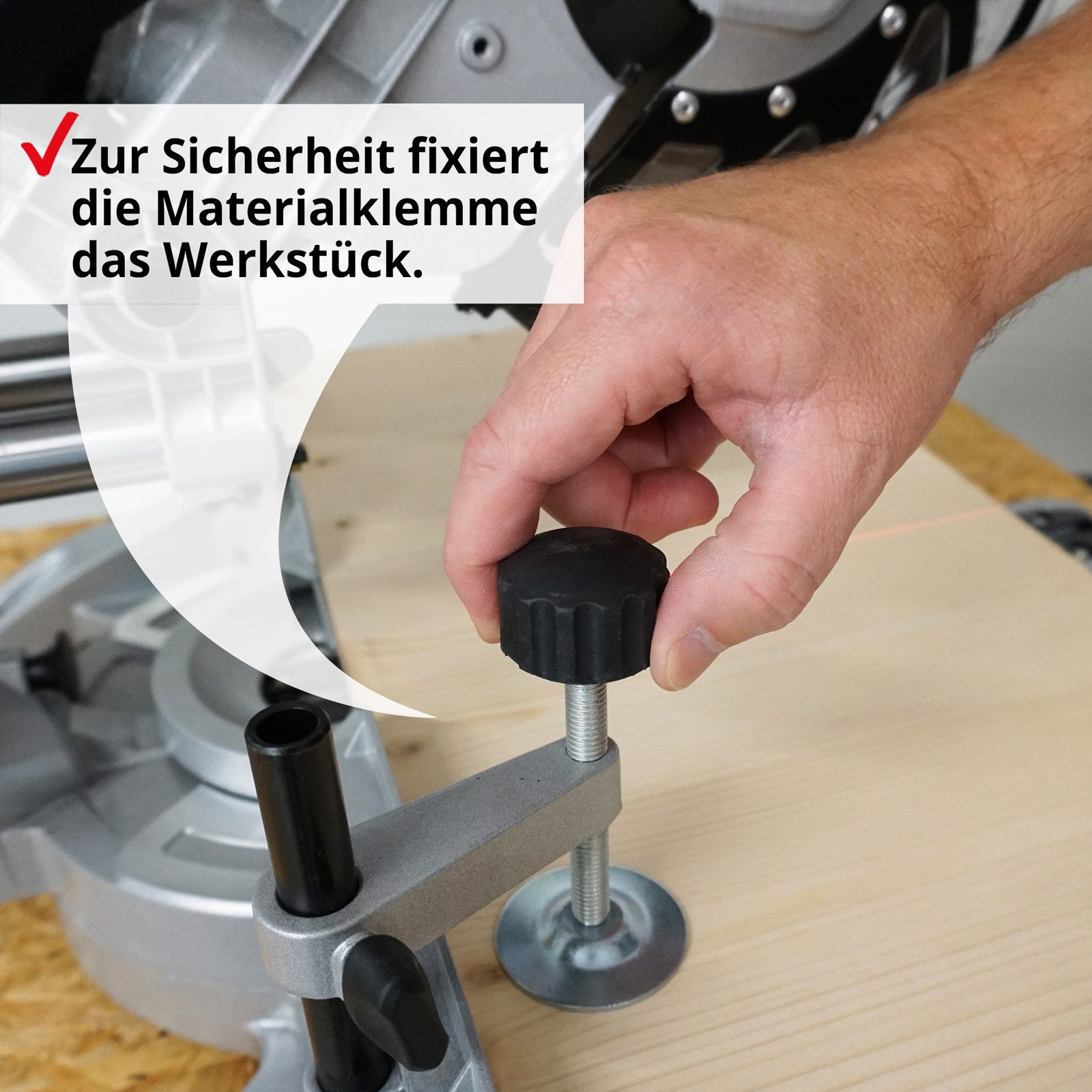 Hecht Zug-, Kapp- und Gehrungssäge 828 mit 4900 U/min 1800 W, 210 mm Hartmetall-Sägeblatt