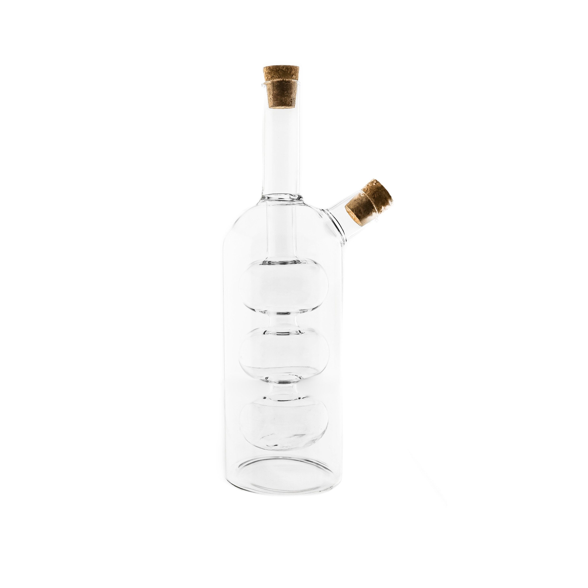 Menage-Set 2in1 Öl- & Essigflasche "Zeyla Di Due" aus Borosilikatglas mit Korken