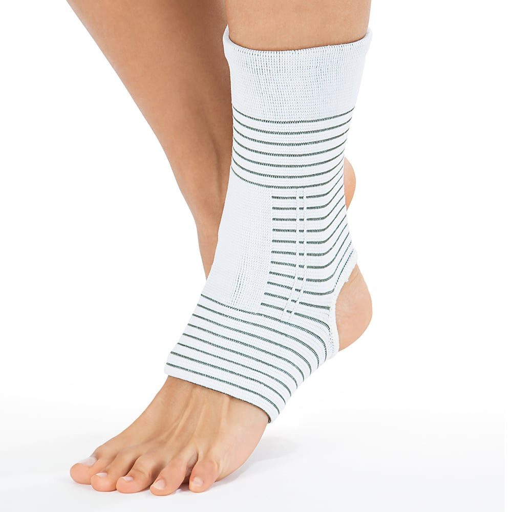 VITALmaxx Kniebandage Bandage Knöchel, mit Kupferfasern - Weiß