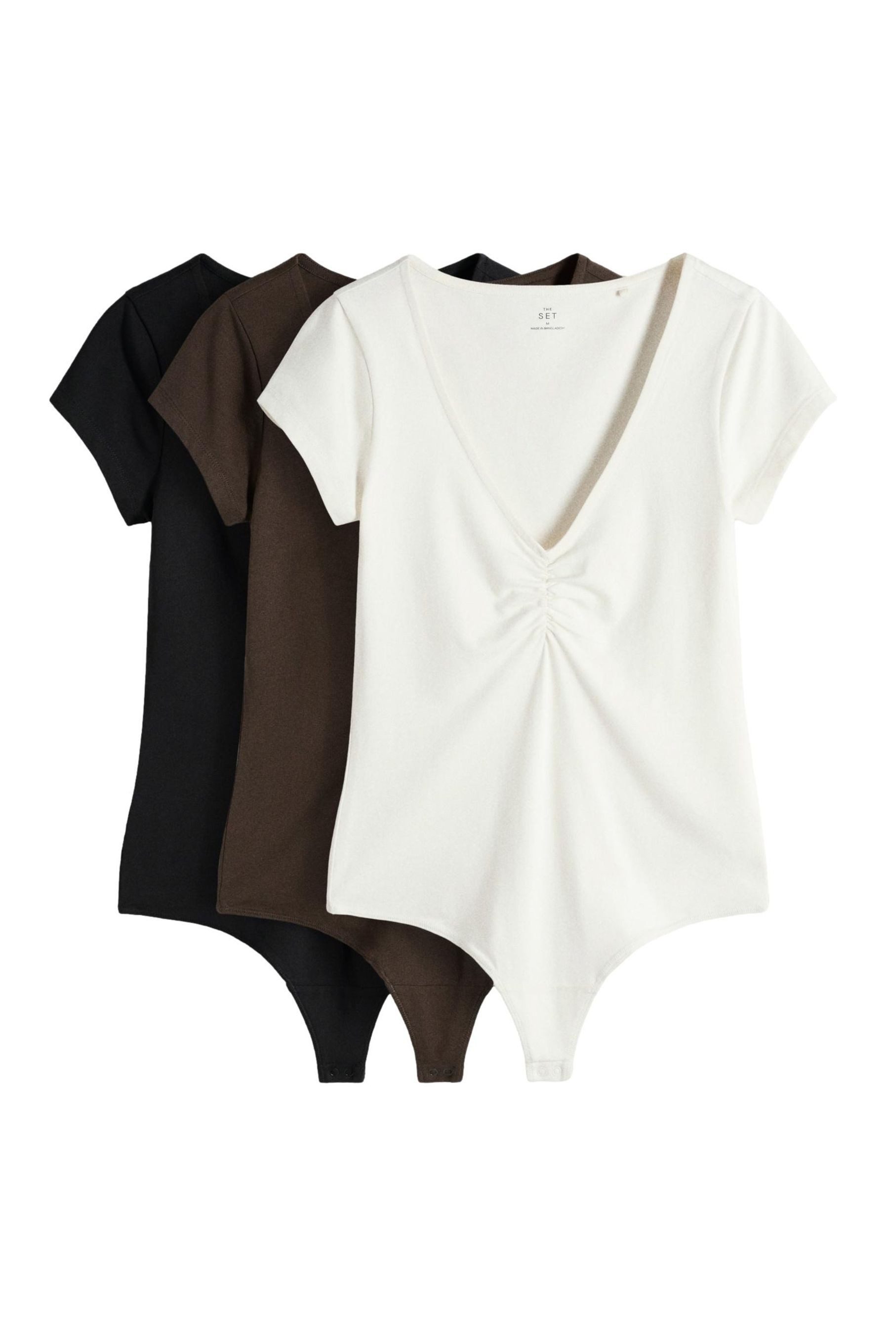 The Set Kurzarmbody The Set Bodys mit gerüschter Vorderseite, 3er-Pack (3-tlg)