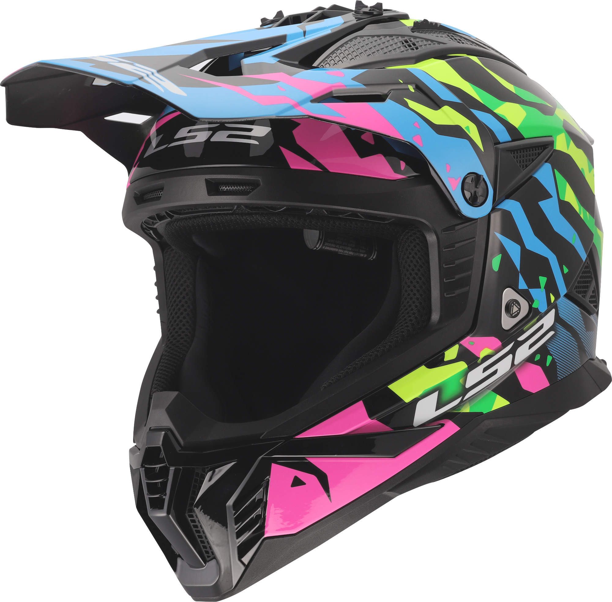 LS2 Motocrosshelm MX708 Fast II Grotesk Motocross Helm, Atmungsaktiv, ECE 22.06