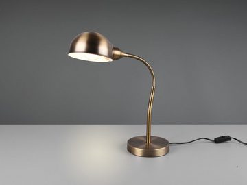 meineWunschleuchte LED Schreibtischlampe, Dimmfunktion, LED wechselbar, Warmweiß, Retro Design-klassiker Nachttischlampe Bürobeleuchtung Gold, Höhe 46cm