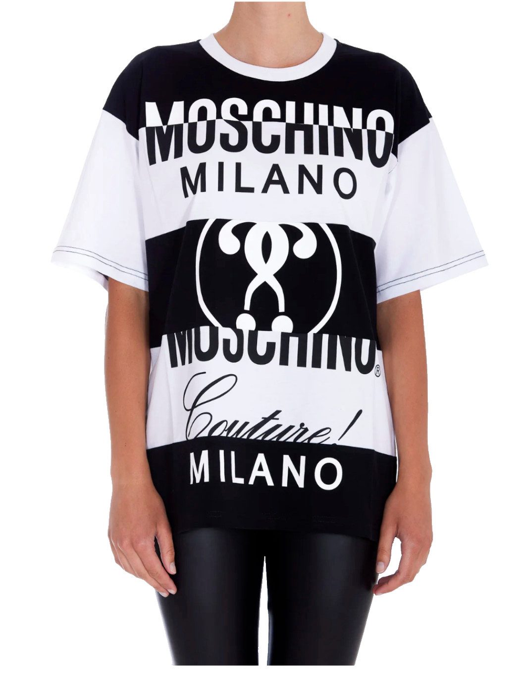 Moschino T-Shirt COUTURE Milano Oversize T-shirt Shirt Loose Fit Streifen Tee