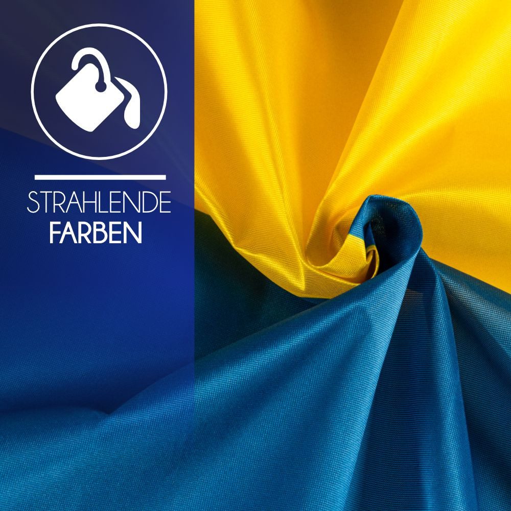 PHENO FLAGS Flagge Premium Ukraine Flagge 90 x 150 cm Ukrainische Fahne (Hissflagge für Fahnenmast), Inkl. 2 Messing Ösen