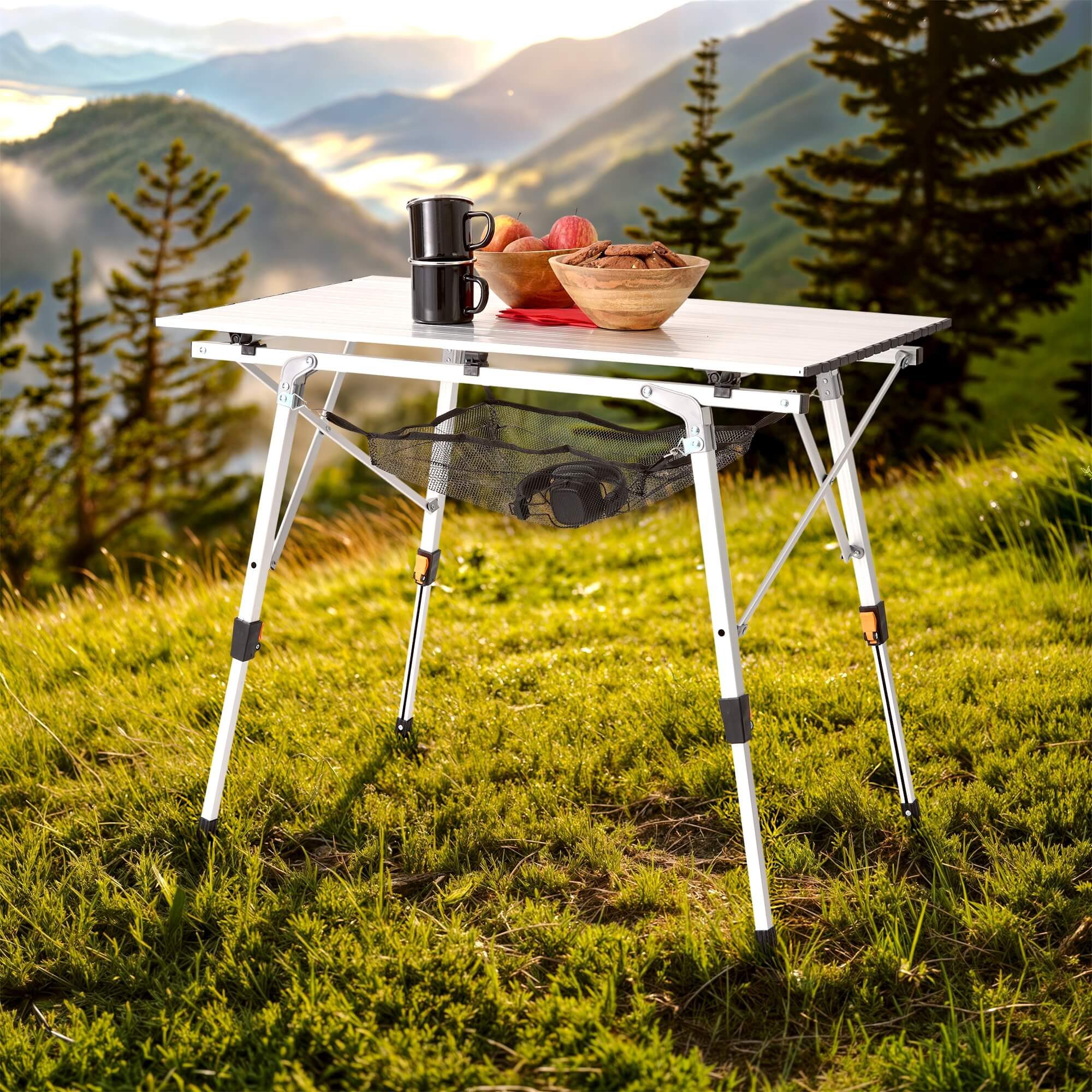 Arebos Campingtisch 90x51,5 cm Reisetisch faltbar, klappbar für Camping, Picknick & Balkon