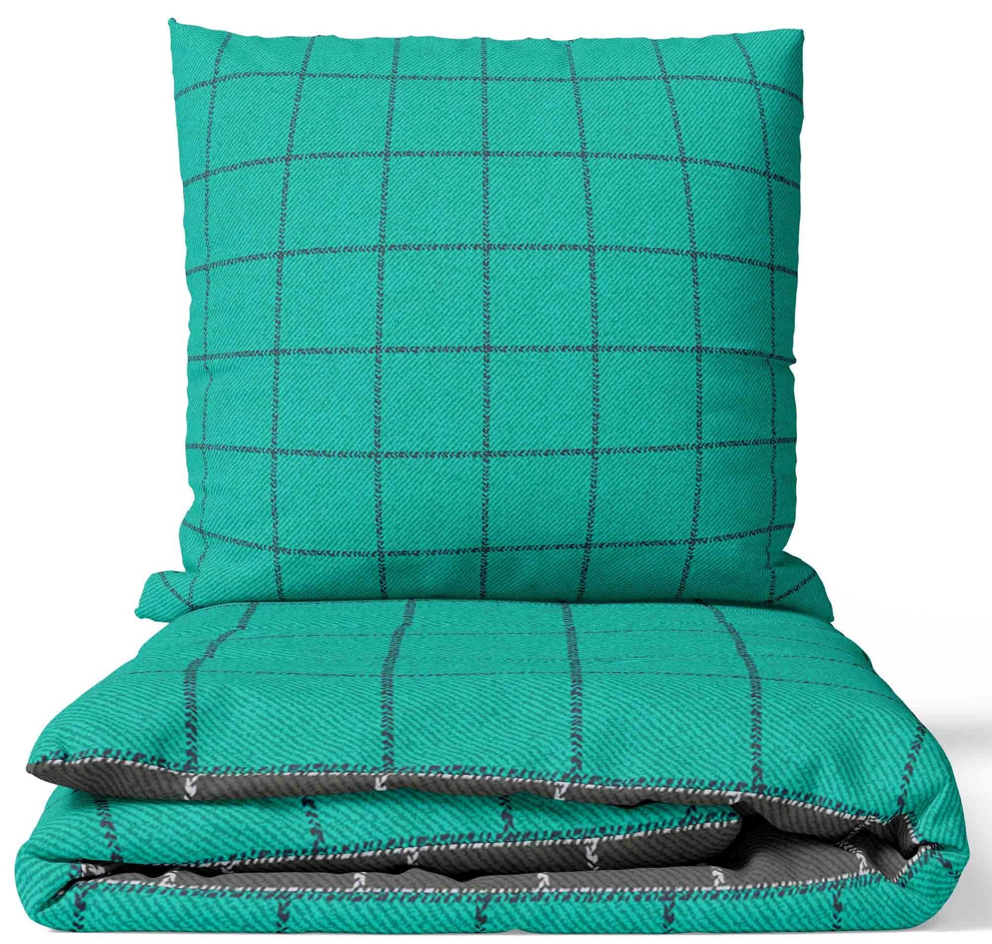 Leonado Vicenti Bettwäsche Baumwolle 135x200, 155x200, 155x220, 200x200, 200x220 oder 240x220, Renforcé, 3 teilig, kariert und zweifarbig mit Reißverschluss