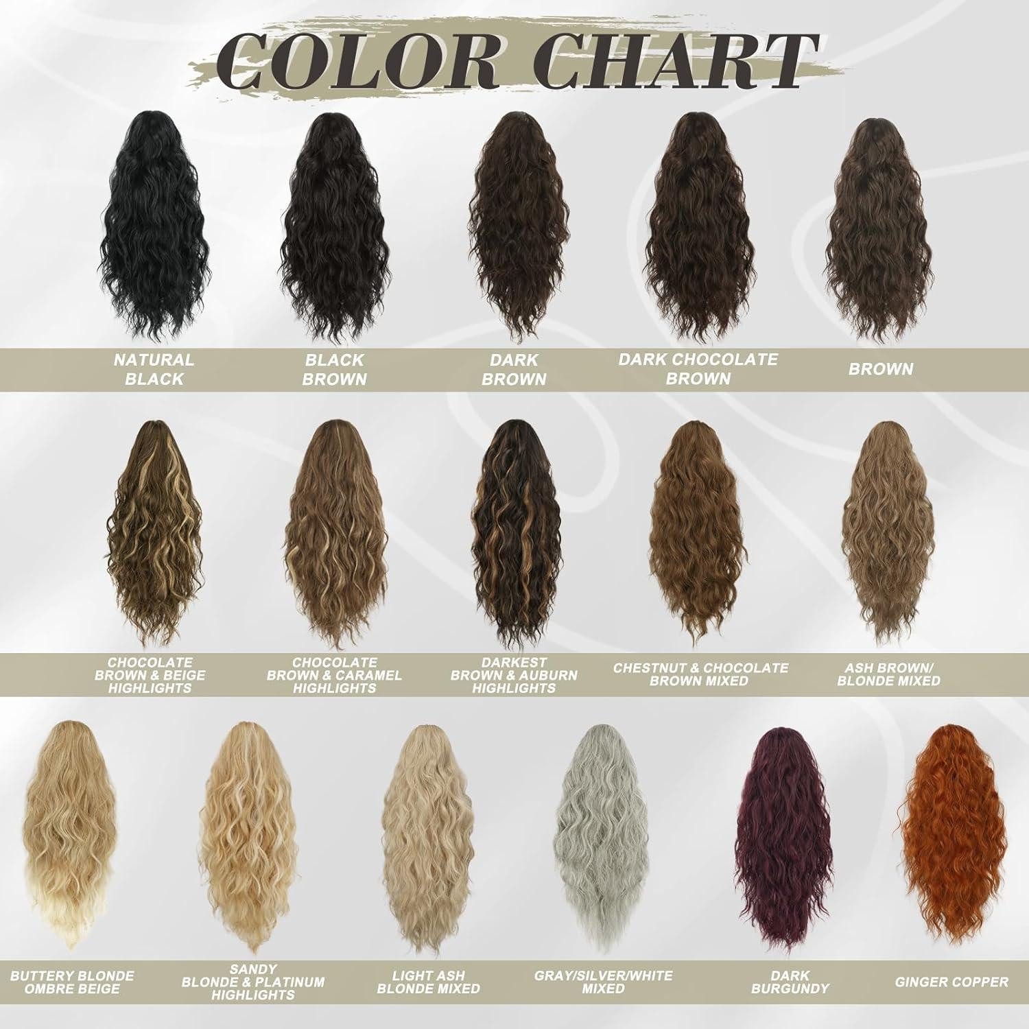 LuxusKollektion Kunsthaar-Extension Pferdeschwanz Verlängerung 45 cm Lockige Wellige Natürlich Synthetisch