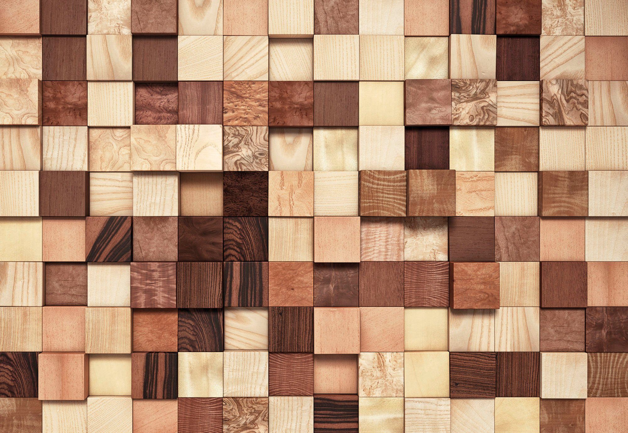 Komar Fototapete Lumbercheck - Größe 368 x 254 cm, glatt, bedruckt, Wohnzimmer, Schlafzimmer