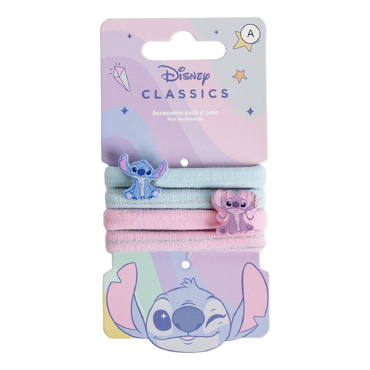 Cerda Haargummi Lilo & Stitch Set – 4 Stück elastische Haarbänder für Kinder, 4-tlg.