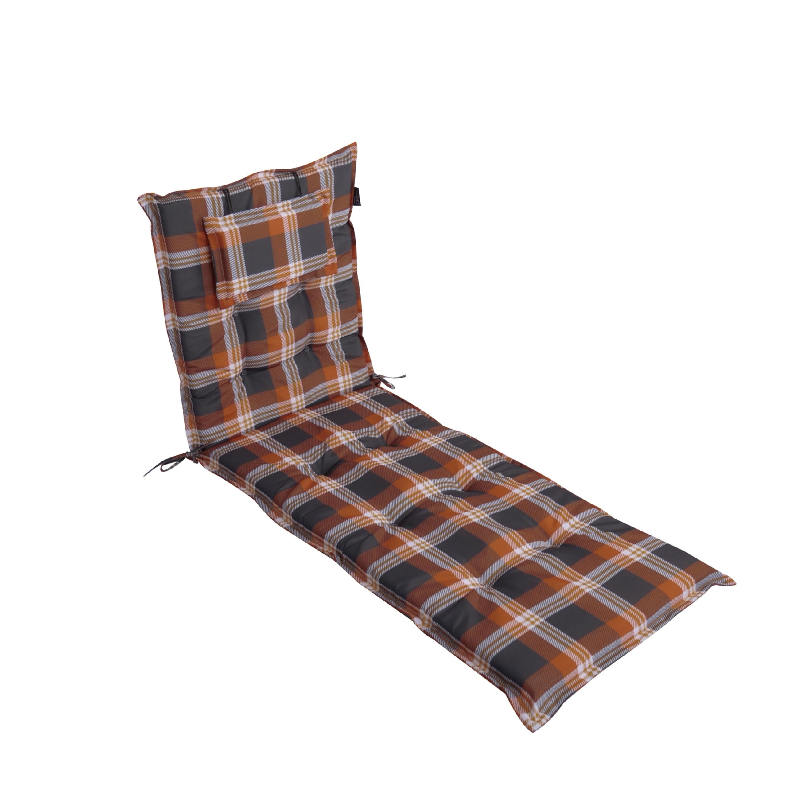 LILENO HOME Liegenauflage perfekt für Strandliegen, Sonnenliege Auflage, Gartenliege Auflage, (1er Set), Polsterauflage Karo Rot, Auflagen für Gartenliegen