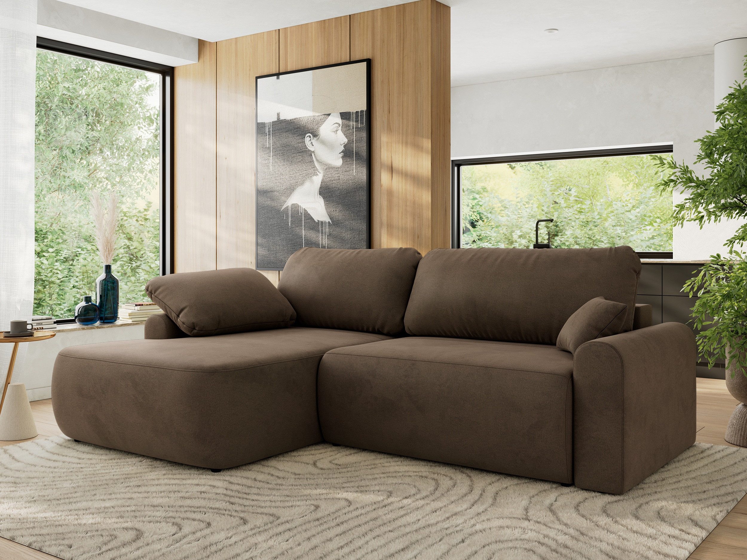 MKS MÖBEL Ecksofa CUBO L, Set, Gepolsterte Eckcouch, Wellenfedern, HR35-Schaum, L-form, Schlaffunktion, Bettkasten