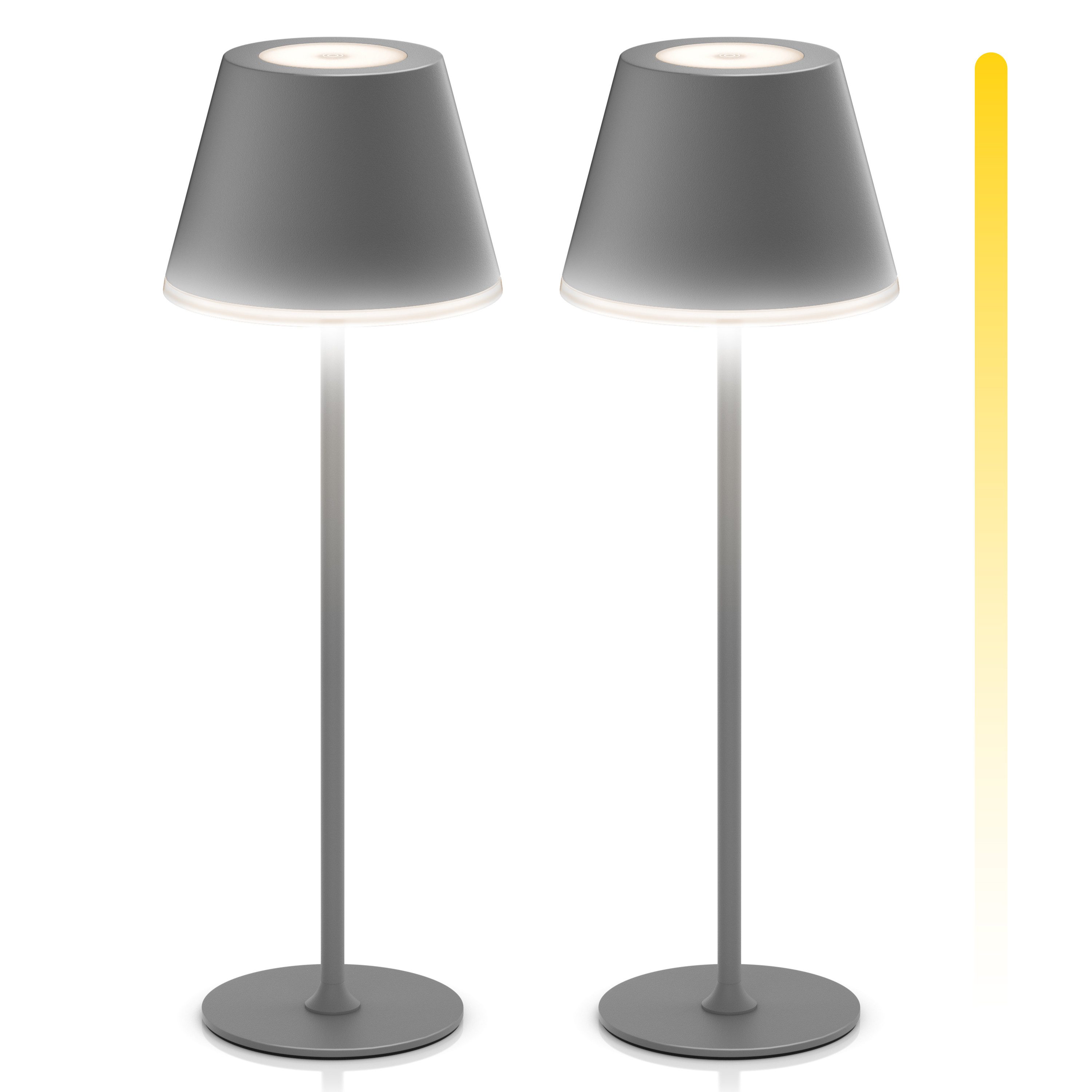 Brandson LED Tischleuchte mit Akku, Kabellos, mit Touch, Helligkeit stufenlos dimmbar, aus Metal, Dimmfunktion; Ein-/Ausschalter; Farbwechsel; mehrere Helligkeitsstufen, LED fest integriert, Kaltweiß, Neutralweiß, Warmweiß, Tischlampe, Nachttischlampe, Leselampe, Schreibtischlampe, großer Akku