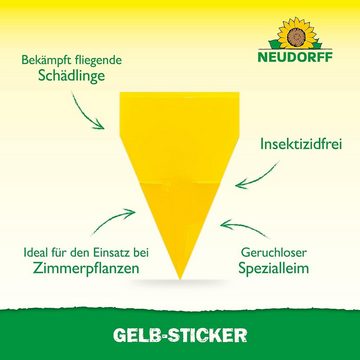 Neudorff Insektenfalle Gelb-Sticker, gegen kleine fliegende Schädlinge wie Trauermücken, insektizid frei