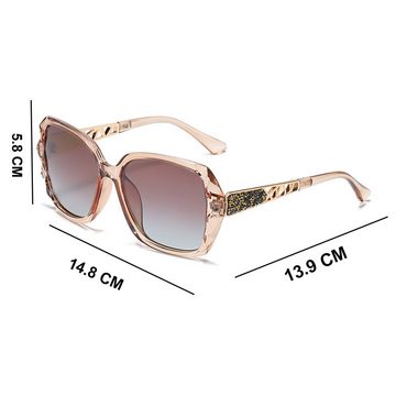 Lubgitsr Sonnenbrille Übergroß Polarisiert Sonnenbrillen Damen Klassisch Mode UV400 Schutz