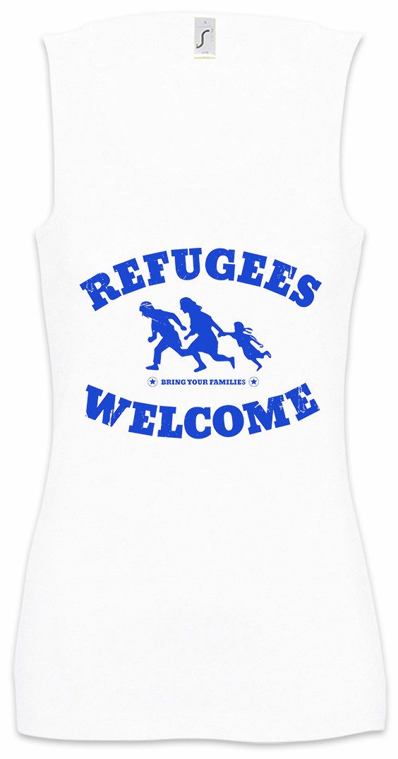 Tanktop Refugees Welcome II Ärmelloses Damen T-Shirt Demo Pro Willkommen