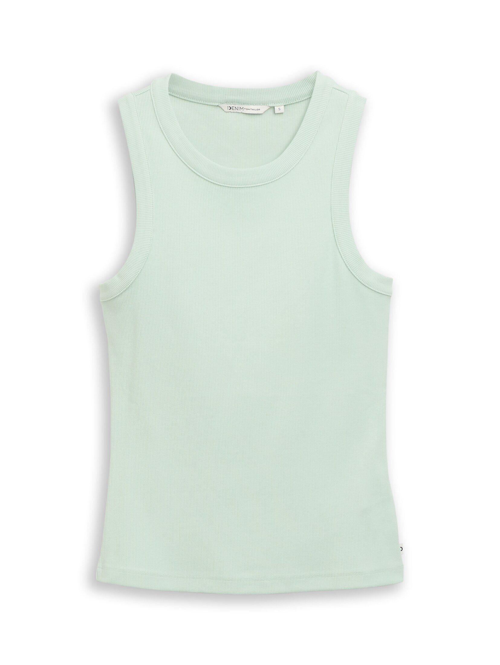 TOM TAILOR Denim Trägertop T-Shirt (im Einserpack) Slim Fit Top mit Rippstruktur