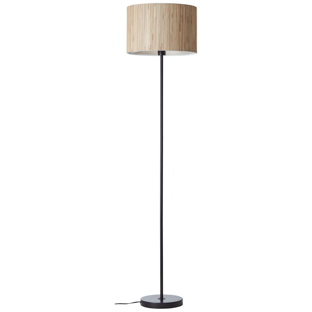 Brilliant Stehlampe Wimea, 52W, Fußscha schwarz/natur, Standleuchte E27, A60, Lampe, Wimea Mit 1x