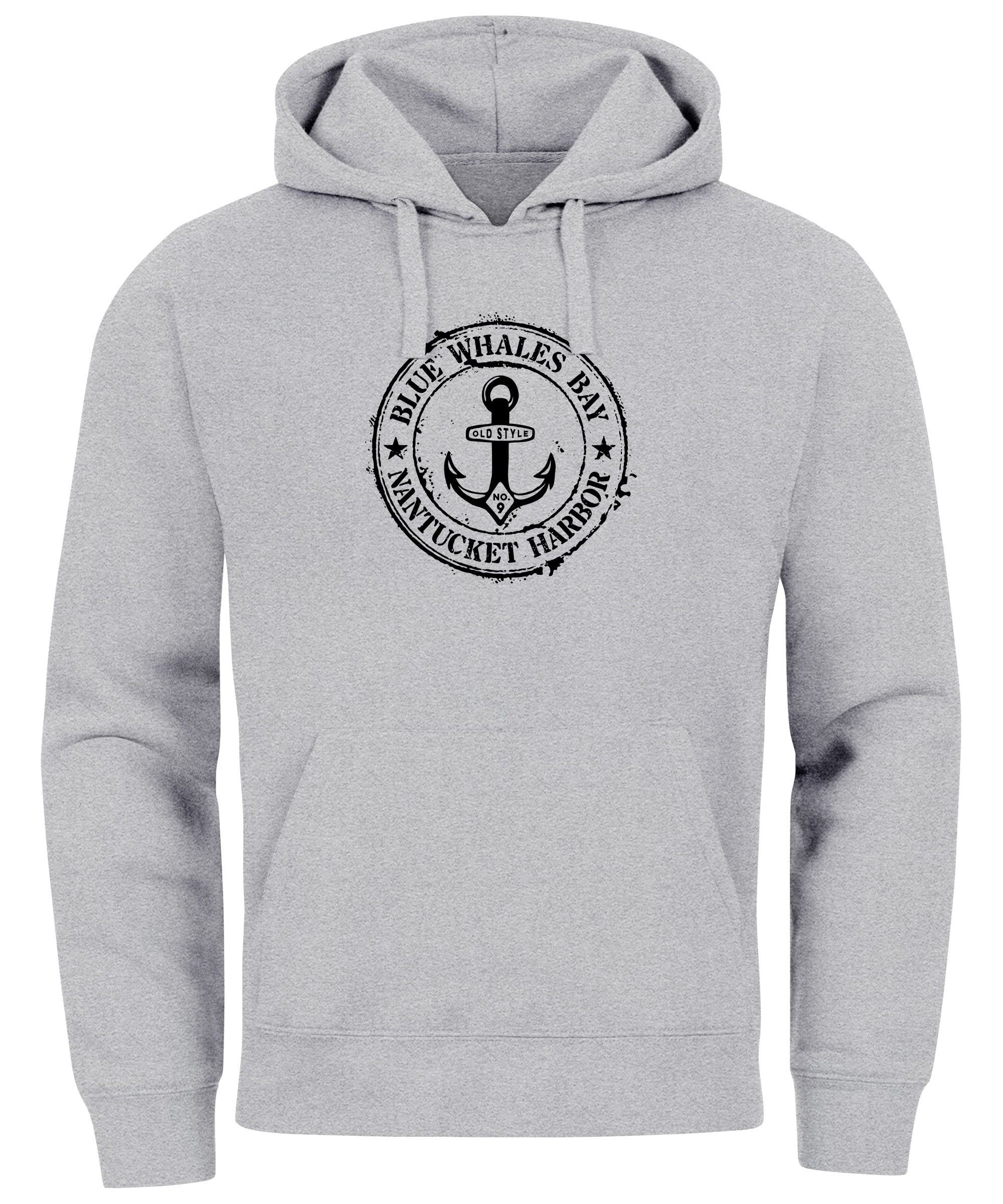 Neverless Hoodie Hoodie Herren maritimes Anker Motiv Anchor Print Vintage S günstig online kaufen