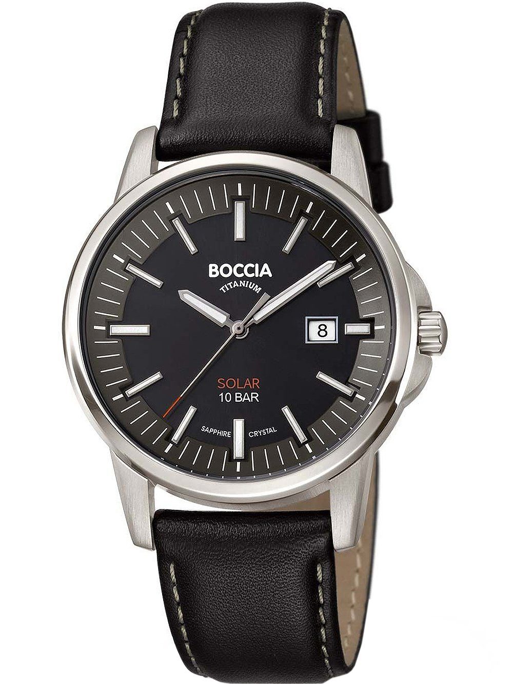 Boccia Quarzuhr Boccia 3643-02 Herrenuhr Solar Titanium 39mm 10ATM Boccia 3643-02 Herrenuhr Solar Titanium 39mm 10ATM