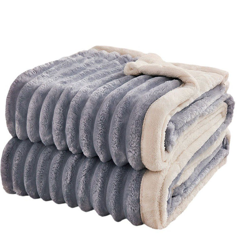Wohndecke Decke Flauschig Blanket Für Schlafzimmer Büro Blaugrau 150*200cm, FELIXLEO