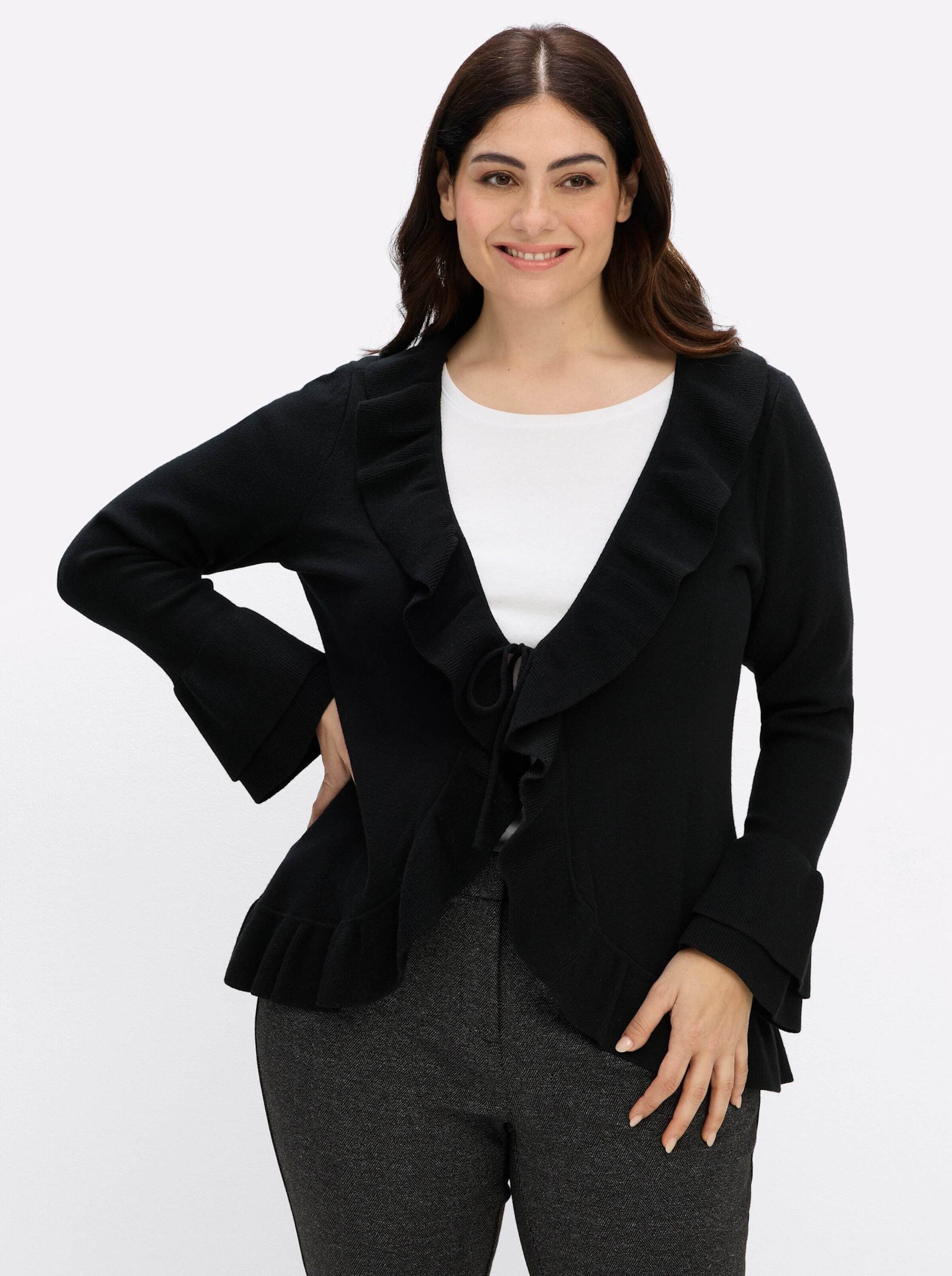 Sheego Strickjacke Strickjacke Langarm Feinstrick