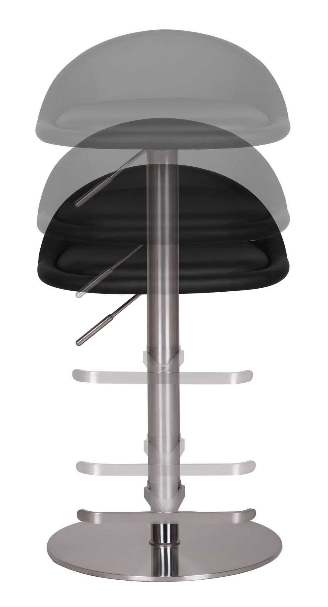 FINEBUY Barhocker SuVa1271_1 Edelstahl Barstuhl Tresenstuhl Design Bistrohocker Modern (Weiß 54 - 79 cm Edelstahl Barstuhl Gepolstert), Design Tresenstuhl Modern, Tresenhocker Kunstleder