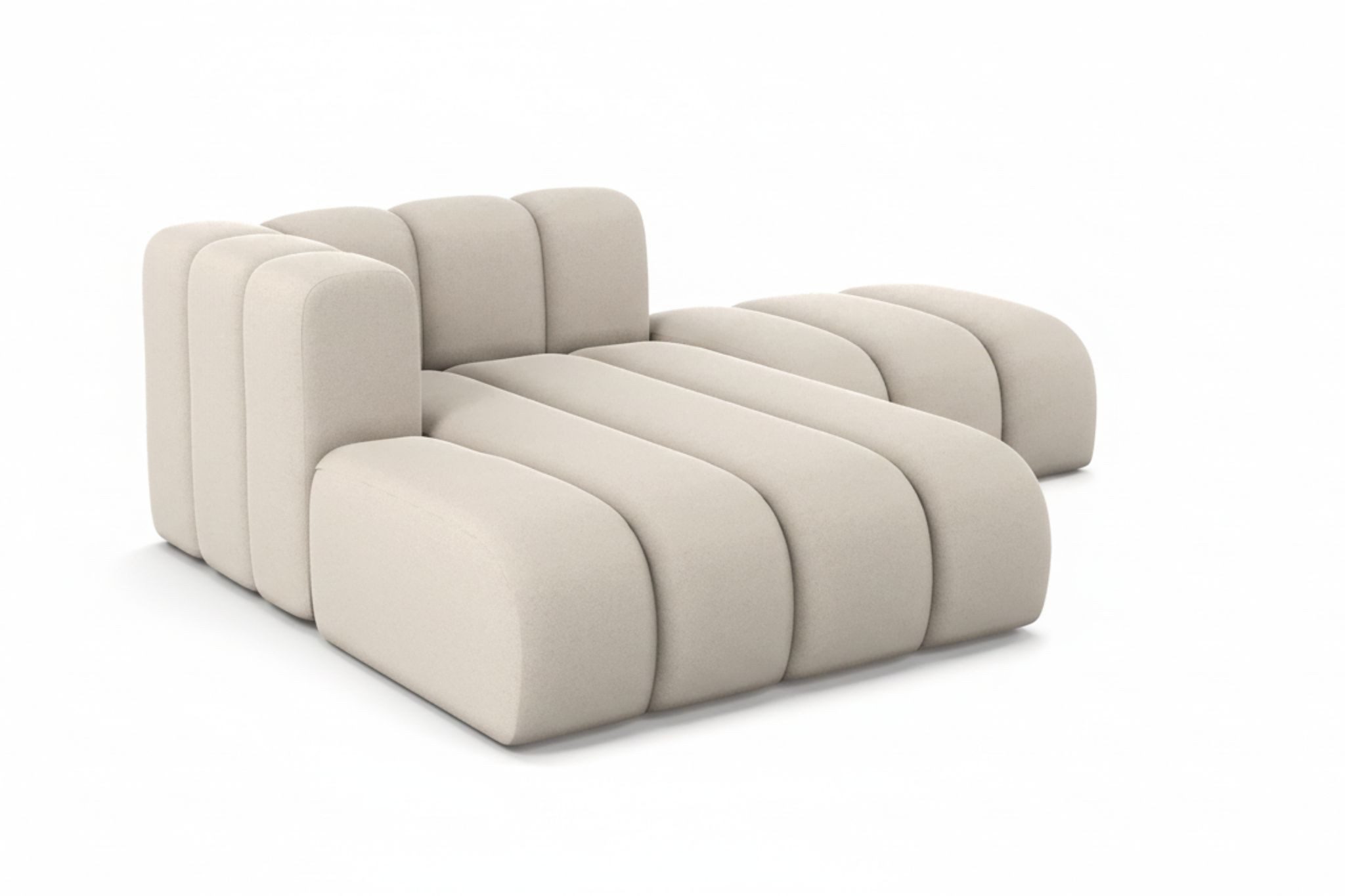 Kaiser Möbel Chaiselongue Grand mit Hocker aus Veloursstoff Salvador, Set (Chaiselongue + Hocker), abgerundete Form,modulares Möbelstück,pflegeleichter Veloursstoff