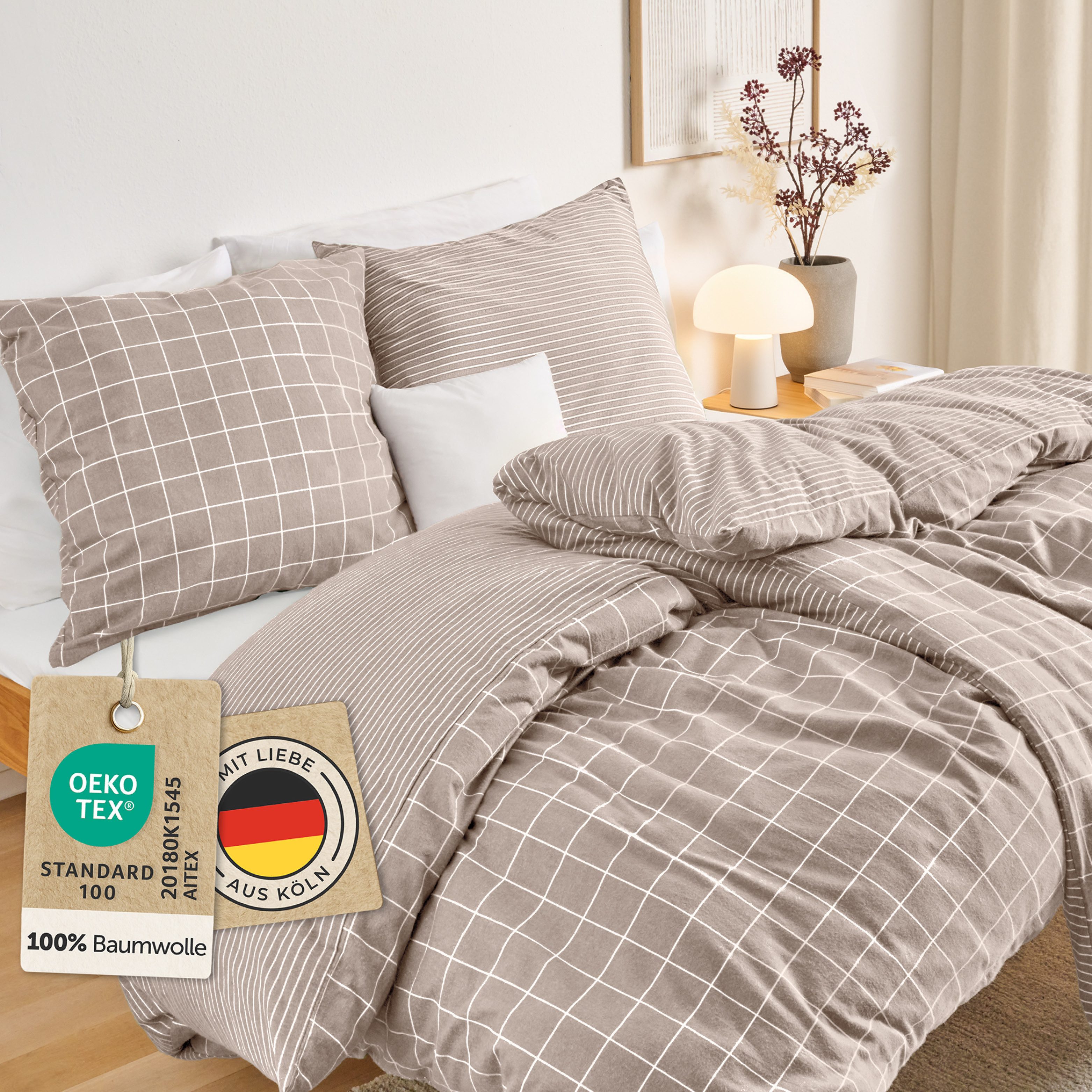 Bettwäsche Biber Постельное белье Oeko-TEX zert. Flanell Постельное белье Baumwolle 100%