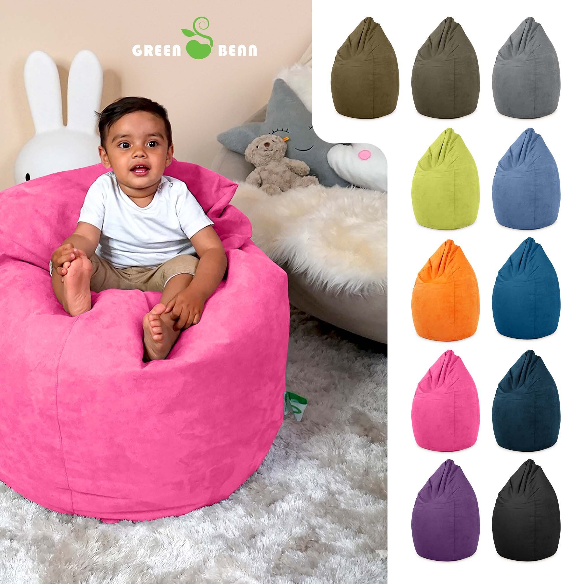 - 60x60x90cm Indoor Füllung, pink Bean Chair Drop (Sitzsack Lounge Kindersitzsack Sitzsack Sitzkissen 220L Kuschelig mit Bag Rückenlehne Green Sitzhocker Bean Waschbar), Bodenkissen