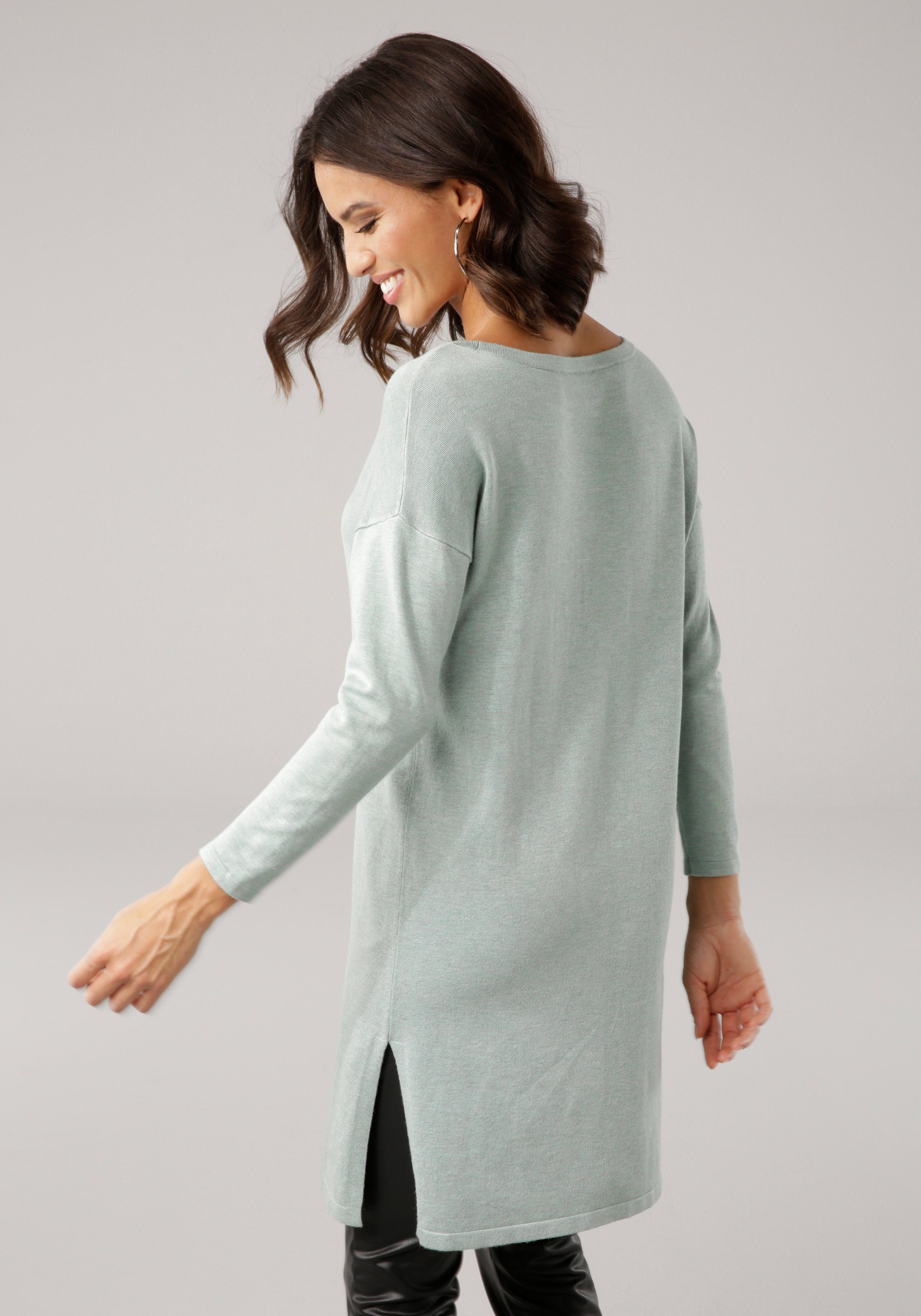 Laura Scott Longpullover mit Seitenschlitzen