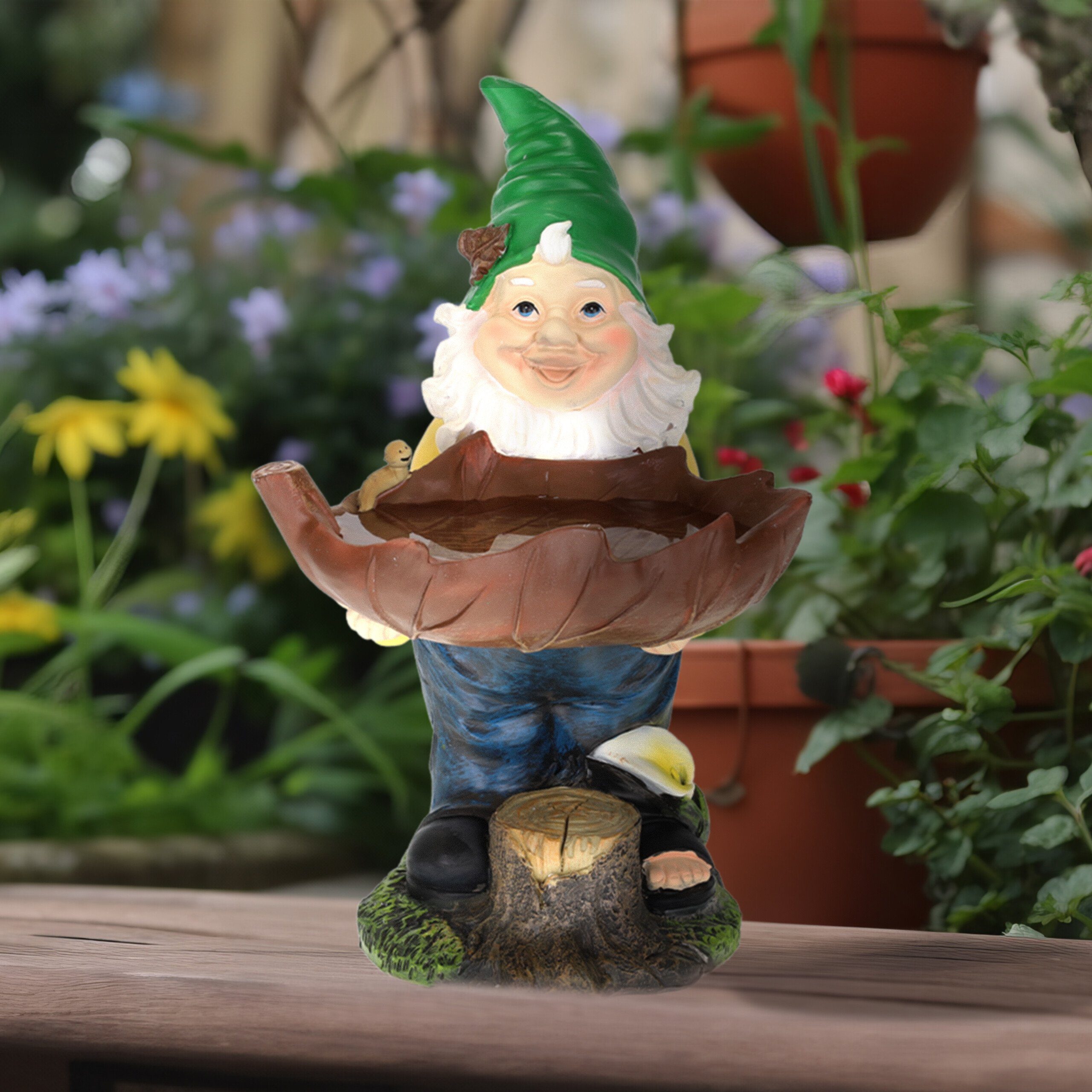 relaxdays Gartenzwerg mit Vogeltränke günstig online kaufen