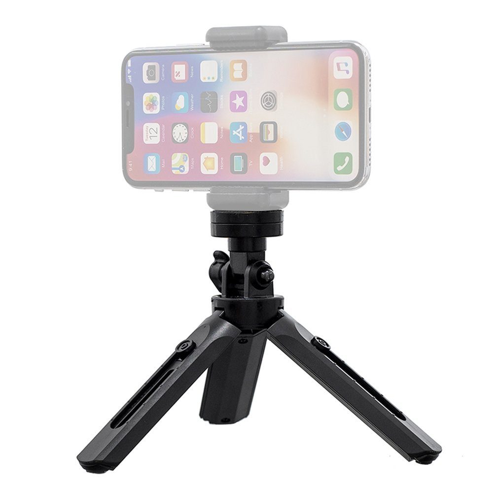 cofi1453 Mini-Telefonständer Kamera-Stativ Selfie-Stick GoPro Griff schwarz Selfiestick