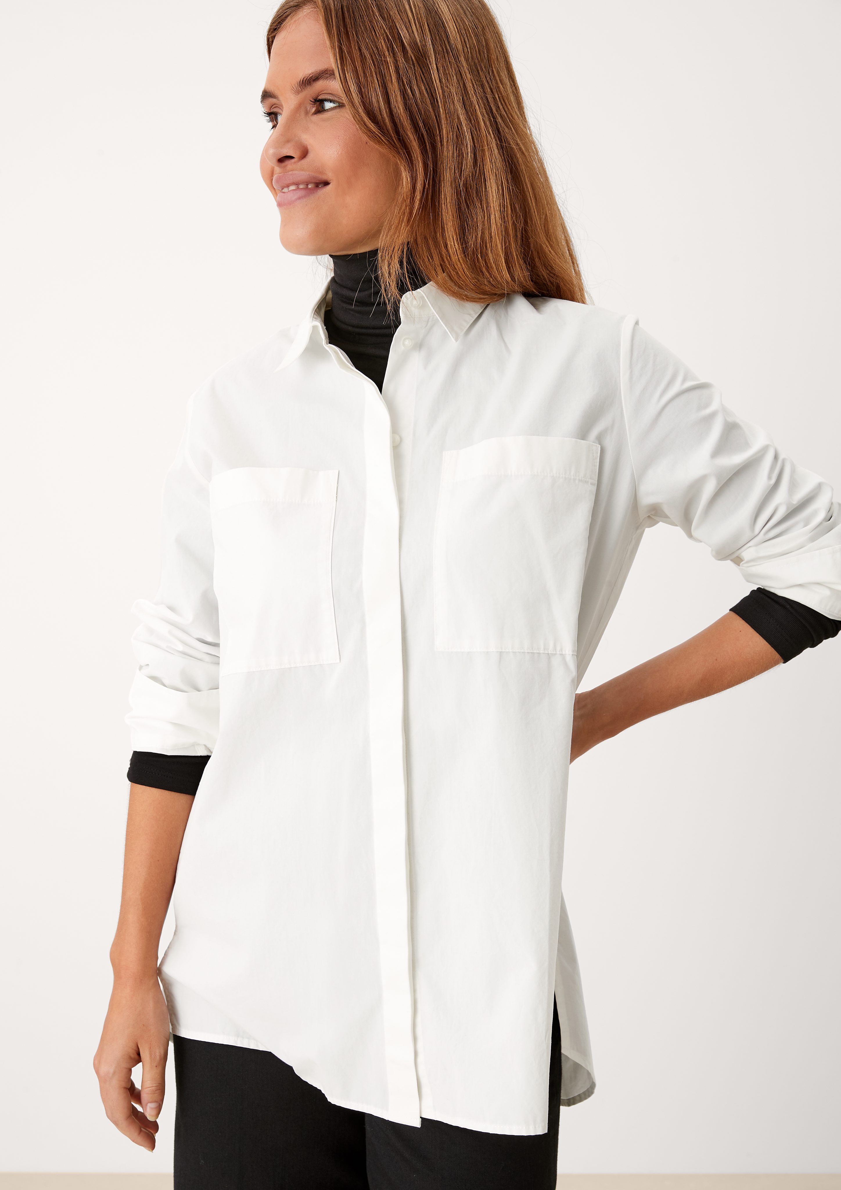 Langarmbluse Klassische Bluse aus Baumwolle