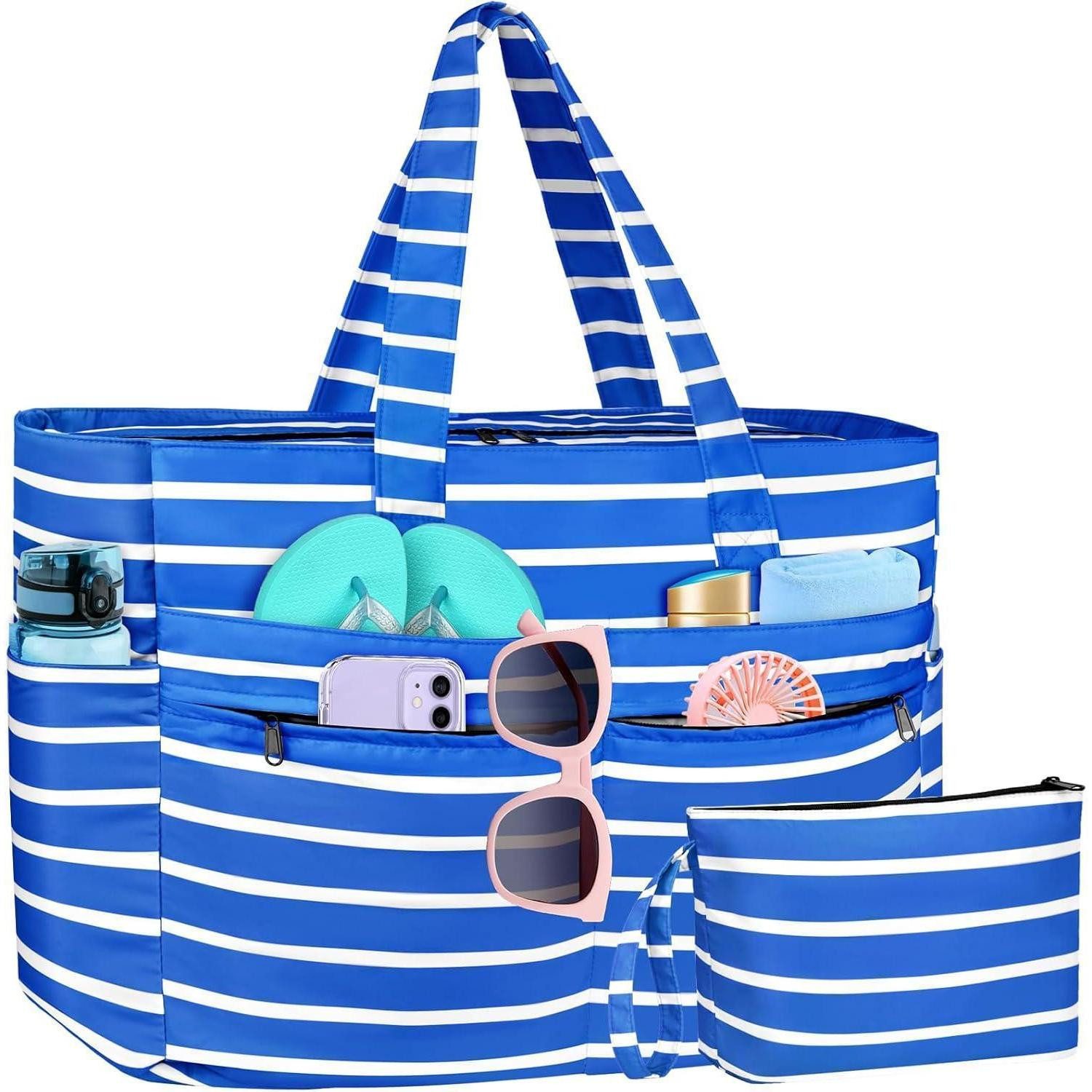 LuxusKollektion XL-Strandtasche Große Wasserdichte Strandtasche Damen XXL mit Reißverschluss