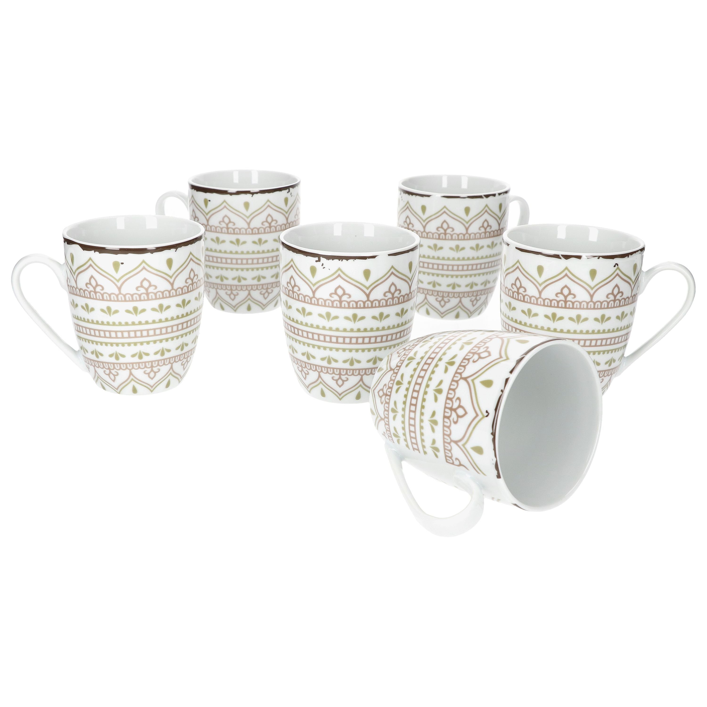 Becher 6er Set Kaffeebecher Riva 400ml Porzellan