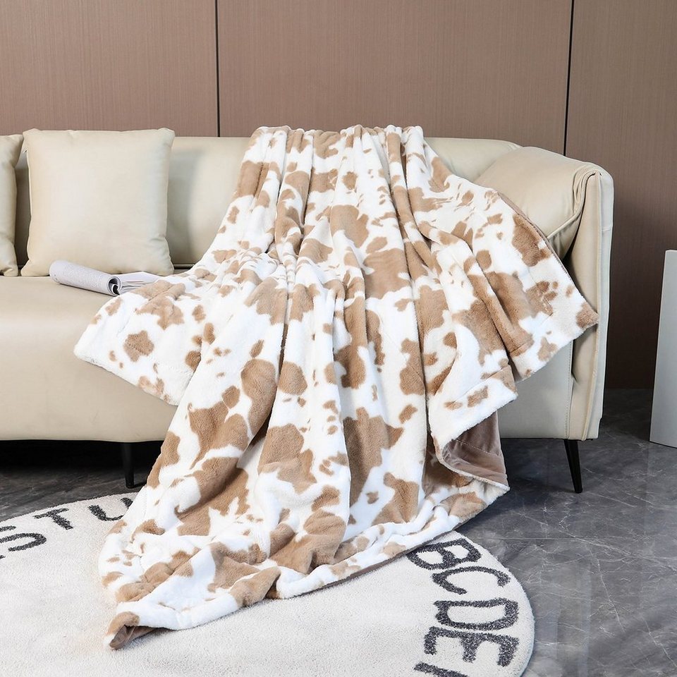 Wohndecke Zottelige flauschige Decke, weicher Überwurf über dem Sofa,  Sunicol, kuscheliges Fleece, 130 x 160 cm