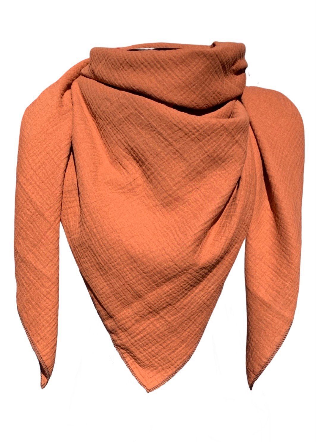 nadycat Modeschal Musselintuch Kinder / Damen XXL, UNI gold braun, (1-St), handgefertigt aus der Lausitz