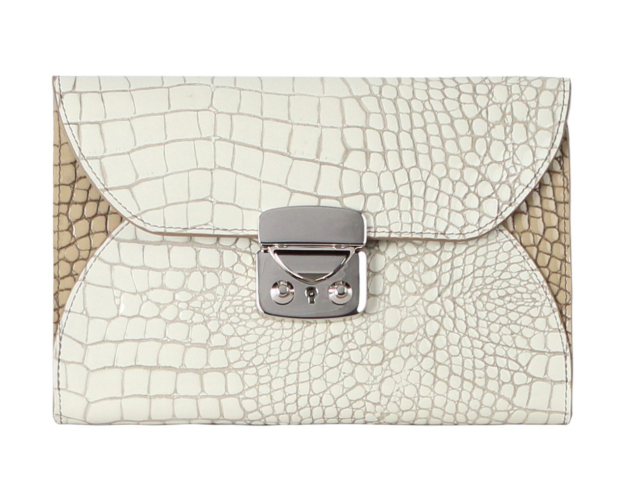 Abendtasche OLIVIA, TW2  Flache Kuverttasche mit Krokolack & Kette