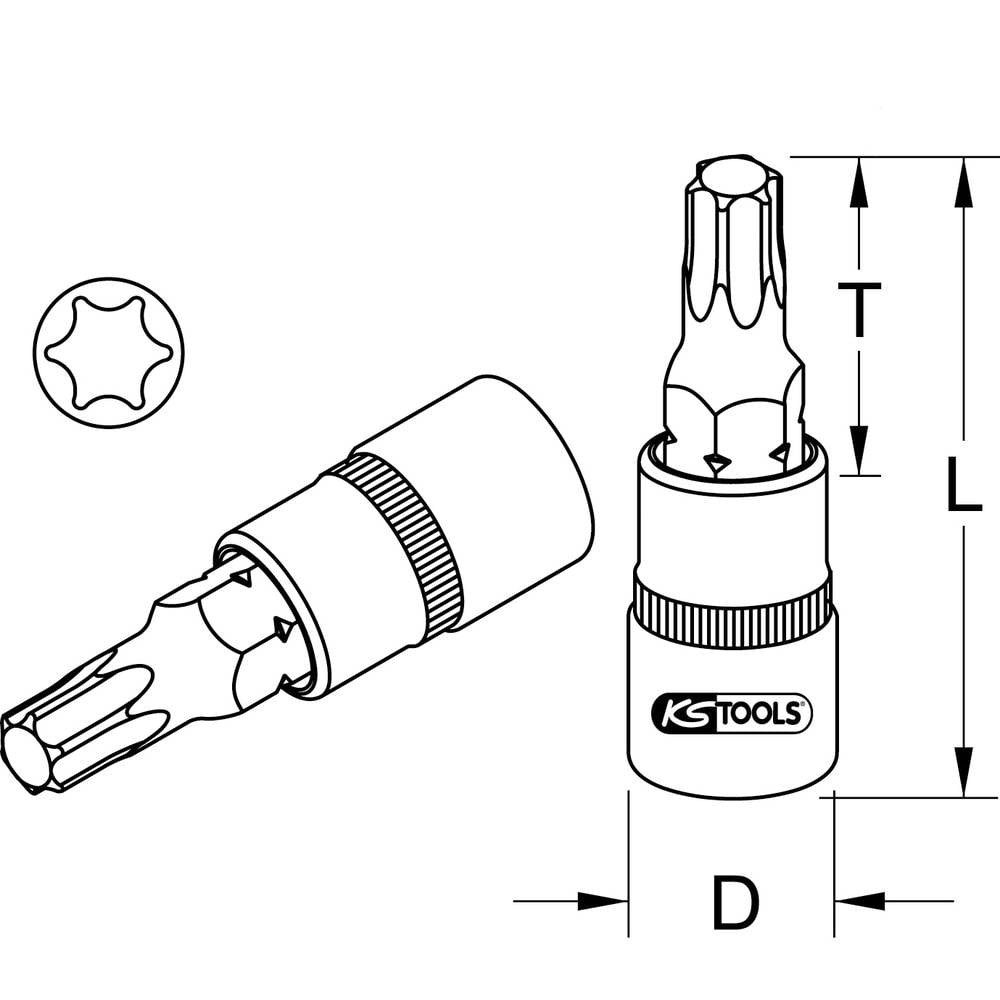 Thumbnail - KS Tools Steckschlüssel 1/4″ Bit-Stecknuss Torx, T30