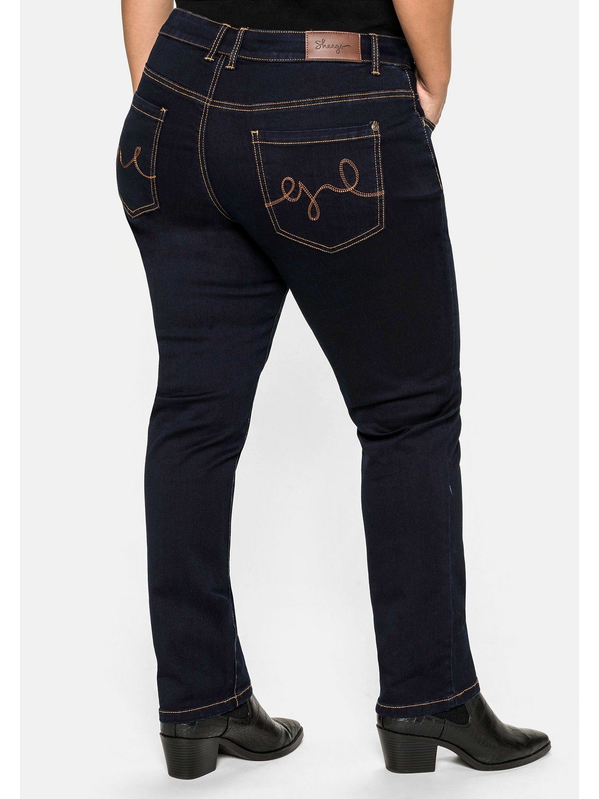 Stretch-Jeans Größen im Denim 5-Pocket-Stil Sheego Große black blue