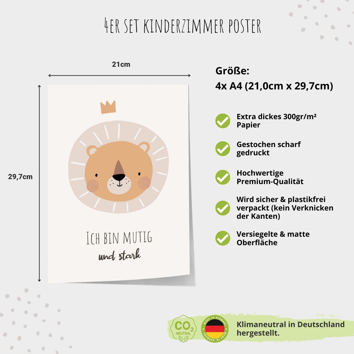 MeinBaby123® Poster Affirmationsbilder, Bilder Kinderzimmer Deko Poster, Affirmation, Motivation, Selbstbewusstsein