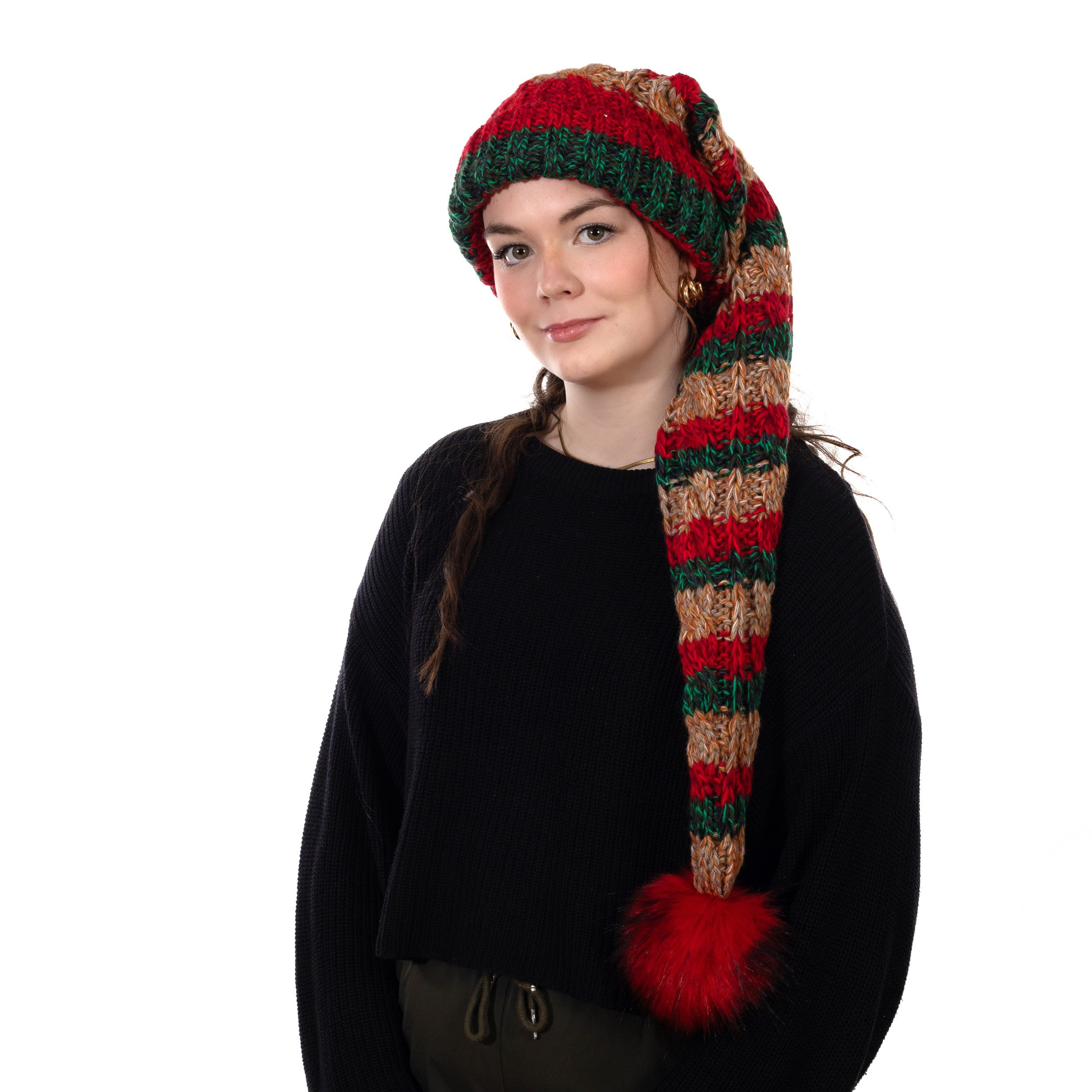 Strickmütze Birendy Beanie A115 Mütze Zipfelmütze Pudelmütze Wintermütze