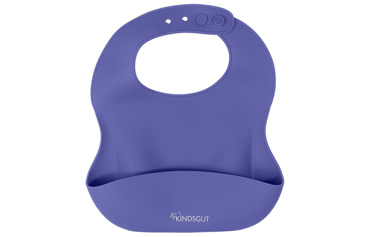 KINDSGUT Lätzchen Silikonlätzchen, (1-St), Tisch-Hilfe, lila, BPA-frei, für Babys und Kleinkinder